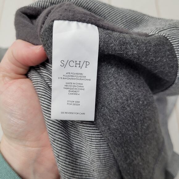 Cabi drop off zip back blazer jacket jersey striped gray long length - Picture 7 of 8